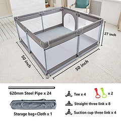 Large Baby Playpen for Toddler, (Gray,50”Ã?0â€?
