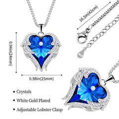 Preserved Rose with Angel Wings Necklace Gift Set for Women