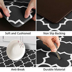 2 PCS Kitchen Cushioned Anti-Fatigue Floor Mat, Heavy Duty PVC Ergonomic
