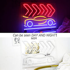 Car Led Neon Sign Acrylic Modern Wall Decoration 17''x13'' w/ USB Switch