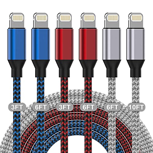 iPhone Charger Apple MFi Certified 6Pack 3/3/6/6/6/10 FT Fast Charging Compatible iPhone 13 12 11 Pro Max XS X