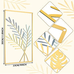 3 Pcs Metal Leaf Wall Decoration