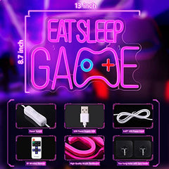 LED Game Neon Sign- EAT SLEEP GAME- Wall Decoration