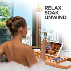 Expandable Bamboo  Bath Tub  Caddy Tray