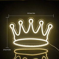 Large Led Crown Neon Light Wall Hanging Lights Art Decoration (White)