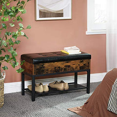 Padded Bench w/ Storage Box & Shoe Shelf