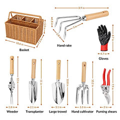 8 Piece Garden Tool Set w/ Basket