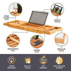 Expandable Bamboo  Bath Tub  Caddy Tray