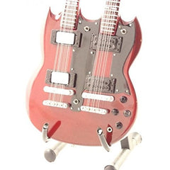 Jimmy Page Miniature Guitar - Led Zep - Double Neck - Wood Replica 10"