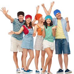 7 Pieces Thin Knit Slouchy Cap Beanies Dwarf Hats for Men/Women