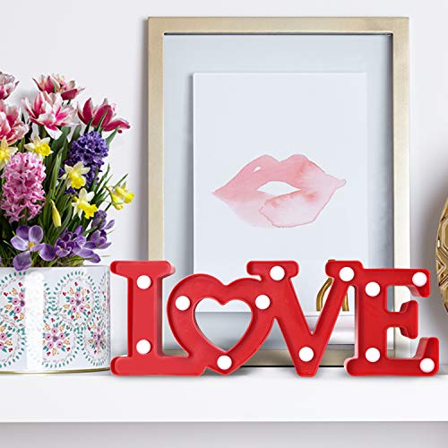 Decoration for Valentines Day -Marquee Light Up Signs (Red)