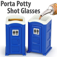 Porta Potty Shot Glasses, Funny Shot Glasses, Set of 2, 2 Oz
