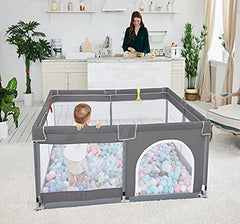 Large Baby Playpen for Toddler, (Gray,50”Ã?0â€?