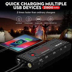 Car Jump Starter, 21800mAh 12V Portable Car Battery Starter