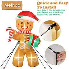 8ft Christmas Inflatable Gingerbread Man w/ LEDs