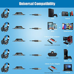 Gaming Headset Professional 3.5mm PC LED Light Game Bass Headphones Stereo Noise Isolation
