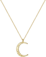 Tiny Dot Pendant Necklace, Dainty 14K Gold Plated Sterling Round, Gold Crescent