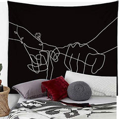 Black & White Pinky Promise Tapestry