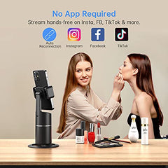Auto Face Tracking Tripod, No App Required, 360° Rotation,Rechargeable Battery