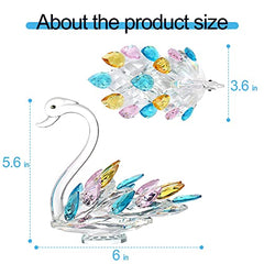 6 Inch Crystal Glass Swan Paperweight Crystal Collectible Figurines