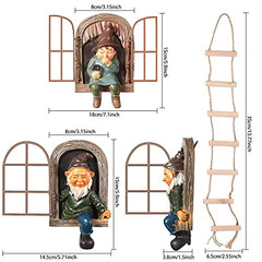 4 Pieces Elf Out The Door Tree Hugger Garden Decoration