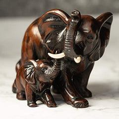 Resin Feng Shui Elephant Mother & Child Statues
