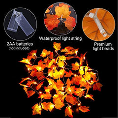 Maple Leaves  Thanksgiving Decorations Lighted Fall Garland