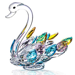 6 Inch Crystal Glass Swan Paperweight Crystal Collectible Figurines