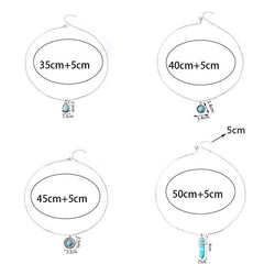 Silver Turquoise Layered Necklaces for Women Girls