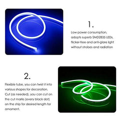 Neon LED Strip Light 16.4ft/5m 12V DC 600 LEDs Waterproof Flexible