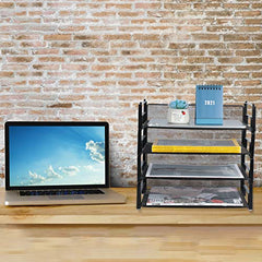 4 Pack Stackable Letter Paper Tray, Desk File Organizer for Letter/A4 Size