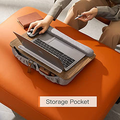 Portable Lap Desk w/ Pillow Cushion, Fits up to 15.6 inch Laptop, w/ Anti-Slip Strip & Storage