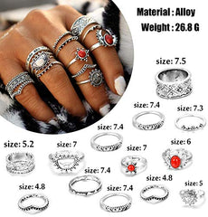 Stackable 118 Pcs Knuckle Rings Set Vintage Hollow Rings for Women