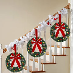 Set of 3 Lighted Christmas Wreaths