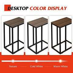 C Shaped End Table for Sofa Couch & Bed