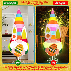4Ft Easter Decorations w/ Lights- Collapsible Gnome