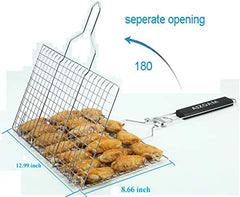 Portable Stainless Steel BBQ Barbecue Grilling Basket