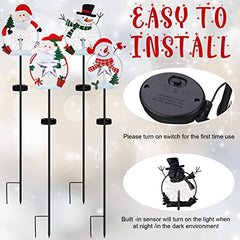 4 Pack Christmas Metal Lights Stakes Decoration