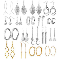 68 Fashion Dangle Earrings for Women (Gold and Silver)