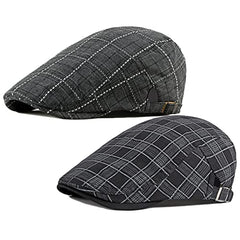 Mens Newsboy Hat Adjustable Breathable