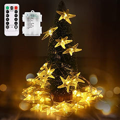11 Feet 30 LED Starfish Shaped Battery Operated LED Fairy String Lights