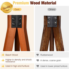 Tripod Wood Floor Lamp, w/  3 Color Temperature, (Bulb Included)