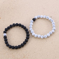 Men Women Lava Bracelet Beads Bracelet Bangle Stretch Stone Beads Bracelets Friendship Couples Gifts,
