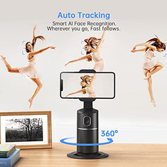 Auto Face Tracking Tripod, No App Required, 360° Rotation,Rechargeable Battery