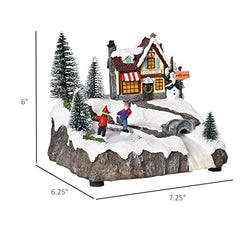 Christmas Rotating Skating Pond Animated Winter Wonderland w/ Multicolored LED Light & Music