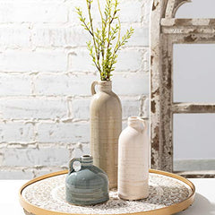 Ceramic Jug Vase Set of Three (3), 4â€? 7.5â€?& 10â€?Crackled Finish