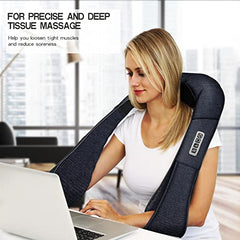 Neck &Back Massager w/ Heat, Shiatsu Shoulder Massager for Neck pain Back Pain Relief