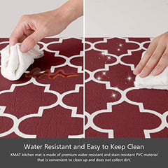 2 PCS Cushioned Anti-Fatigue Kitchen Rug, Waterproof Non-Slip