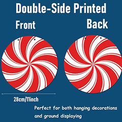 12 Pieces Christmas Peppermint Yard Stakes Decoration