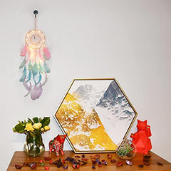 Colorful Handmade Feather Dream Catcher with LED Light